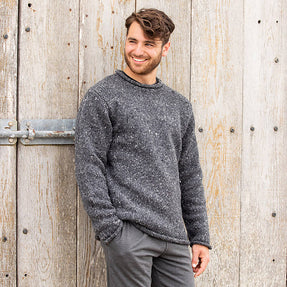 Charcoal Men's Fleck Wool Sweater