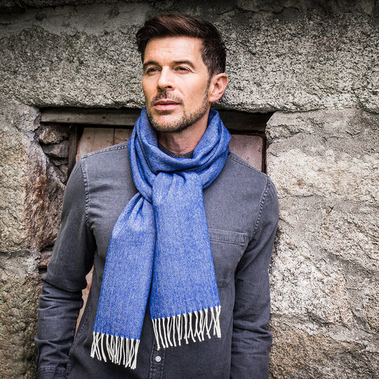 Men's Lambswool Herringbone Scarf