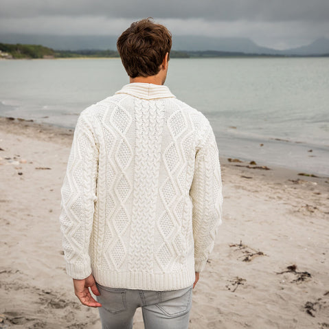 Cream Men's Aran Cardigan