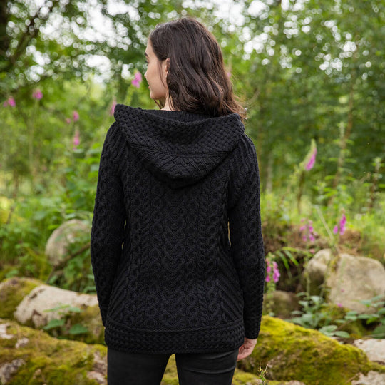 Black Aran Hoodie