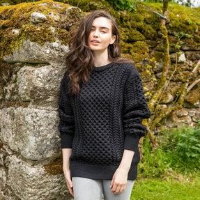 Black Women's Aran Sweater