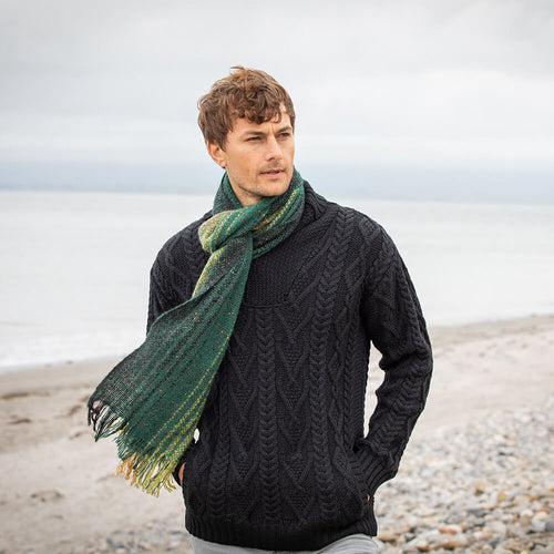 Men's Green Alpaca Merino Scarf