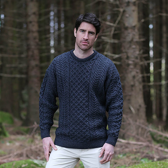 Charcoal Men's Aran Sweater