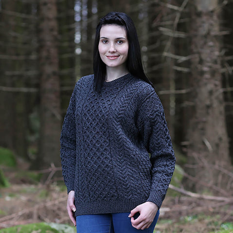 Charcoal Women's Aran Sweater