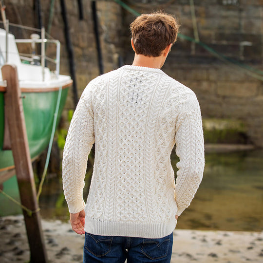 Men's Honeycomb Aran Sweater