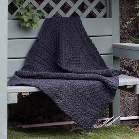 Charcoal Aran Honeycomb Blanket