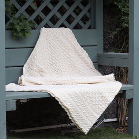 Cream Aran Honeycomb Blanket